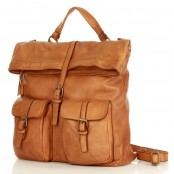 ★ Skórzany plecak dwufunkcyjny 2w1 z włoskiej skóry naturalnej vintage